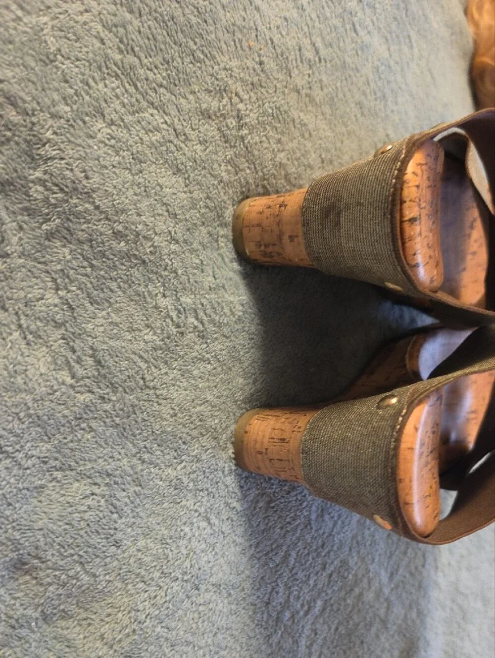 a.n.a Metallic Bronze Cork Crossband Wedge Sandals